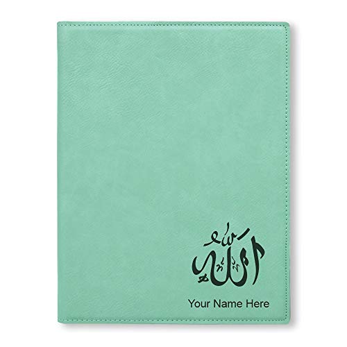 Large 9.5" X 12" Portfolio Notepad, Allah 1, Personalized Engraving Included (Teal) - color: Teal, size: Large 9.5 X 12
