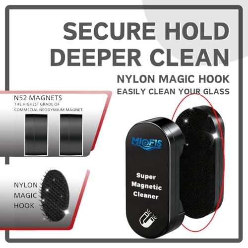 Magnetic Aquarium Cleaner, N52 Strong Magnet Algae Scraper for Fish Tank Glass, Ultra-Thin 0.55" Coral Safe, Fits 0.8" Glass 120 Gallon, Freshwater Marine (Not Acrylic) (PRO)