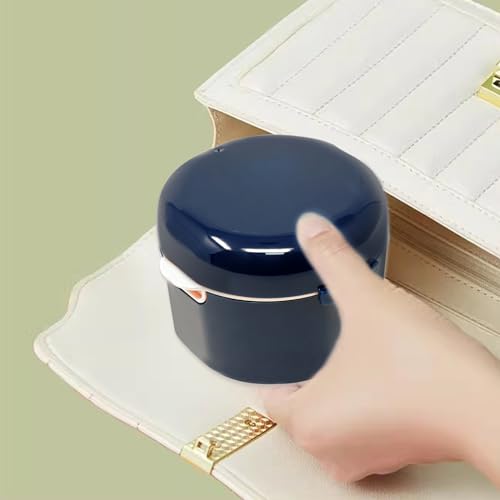 "yueton 1Pack Denture Bath Case Portable Denture Soak Container Mouth Guard Storage Box with Pale Pink Strainer Basket for Travel Cleaning, Sapphire Blue"