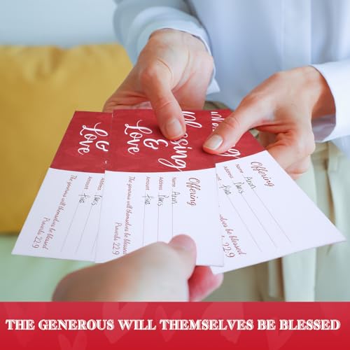200 Pcs Church Offering Envelopes Tithe and Offering Envelopes for Church Blessings and Love Cash Envelope Bill Size for Tithes Checks and Donations