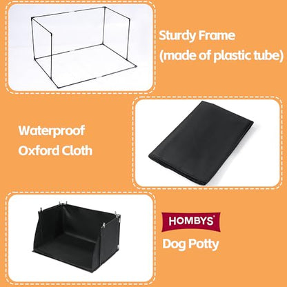 HOMBYS Dog Pee Pad Holder with High Walls, No-Spill Indoor Potty for Large Dogs, Foldable Puppy Litter Box, Patent Pending (33.8" L x 28" W x 17.7" H) - size: 33.8"L x 28"W x 17.7"H