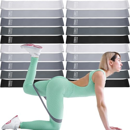 Deekin 20 Pcs Resistance Bands for Women Men 10-115 Lbs 5 Different Resistance Levels Loop Exercise Bands for Leg Working Gym - color: Black