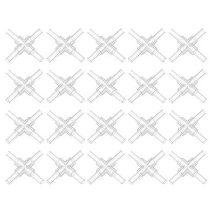 uxcell 20Pcs Aquarium Air Valve Connector Non-Return Valves for 4mm Clear | Plastic Inline Tubing L-shaped, Fish Tank Pond Air Line, ID Airline Tubing