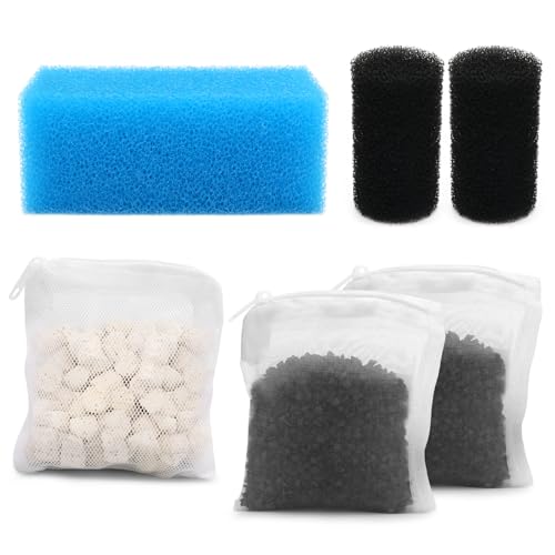 Aquarium Media Maintenance Kit Replacement for Fluval AC30 Power Filter | Includes 1 Blue Foam Filters, 2 Intake Strainer Sponge,1Pack Ceramic Rings and 2 Pack Activated Carbon
