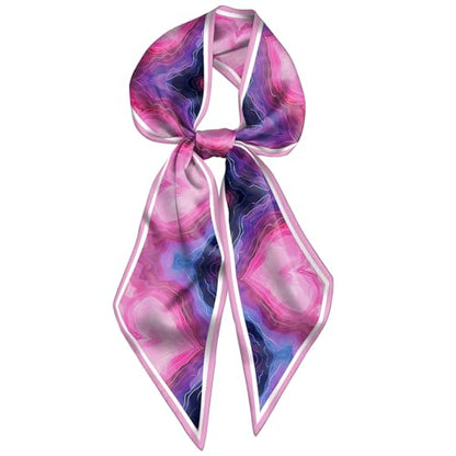 Head Hair Scarf Neck Silk Feeling Scarves Long Thin Satin Fashion Handbag Cute Decoration Women Girls 59 * 6.7'' - color: O-17-heart