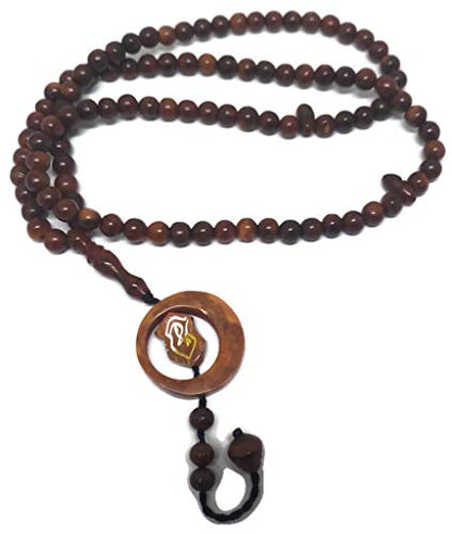 Islam Prayer Beads AMN-264 Koka Wood Handmade Muslim Tasbih 99 Rosary Bead Haj Eid Ramadan Gift (Brown_02) - color: Brown_02