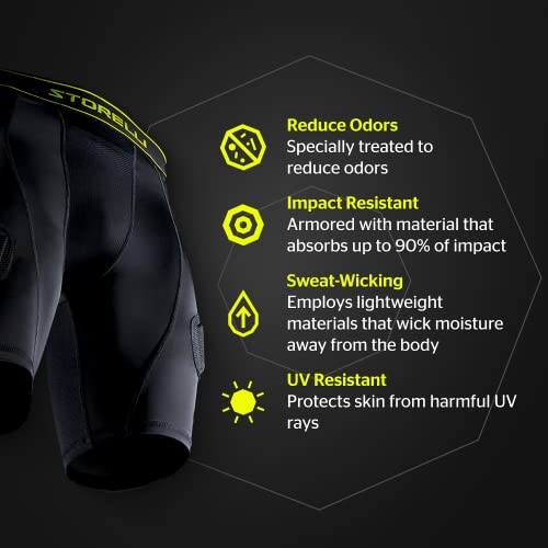 Storelli BodyShield Goalkeeper Sliders 2.0 – Padded Sliding Shorts for Soccer – Compression Undershorts with Cup Pocket - size: Medium