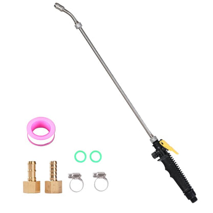 Universal Replacement Sprayer Wand, Stainless Steel with Shut Off Valve, Metal Finish, 1/4" & 3/8" Brass Fittings, Garden Spray Nozzle Set with Hose Clamps & Teflon Tape (29'' Sprayer Wand) - style: 29'' Sprayer Wand
