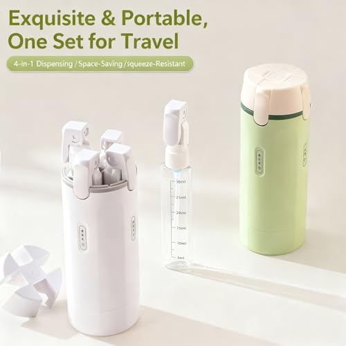 4 in 1 Travel Dispenser Bottle,4 Pack 30ML Travel Bottles for Toiletries, Leak Proof Travel Size Containers (Light Green, OneSize) - color: Light Green