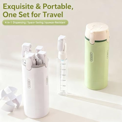 4 in 1 Travel Dispenser Bottle,4 Pack 30ML Travel Bottles for Toiletries, Leak Proof Travel Size Containers (Light Green, OneSize) - color: Light Green