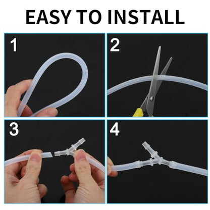 4pcs Plastic Hose Barb Fitting 7/16" to 3/8" Barbed Splicer Mender Joint Adapter Aquarium Clear - size: 7/16"-3/8"