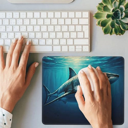 Summer Blue Ocean Shark Mousepad Non-Slip Rubber Base Mouse Pads for Computers Laptop Office Desk Accessories Mouse pad 7.9 x 9.5 in - color: Shark