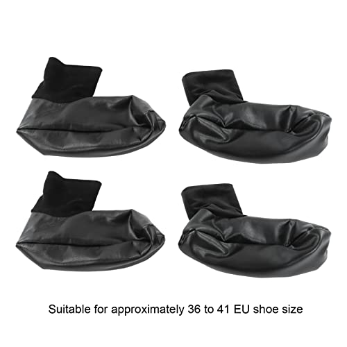Sunnah Khuff Socks, Muslim Khuffain Socks Mosque Thermal PU Leather Polyester Plush Lining 36 To 41 EU Shoe Size (black elastic mouth)