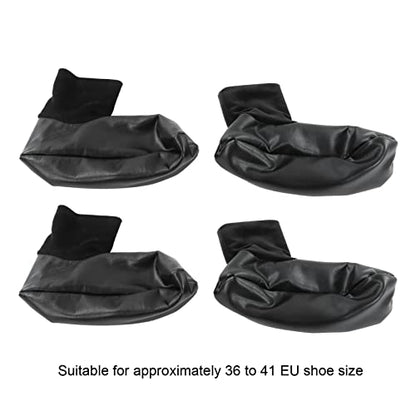 Sunnah Khuff Socks, Muslim Khuffain Socks Mosque Thermal PU Leather Polyester Plush Lining 36 To 41 EU Shoe Size (black elastic mouth)