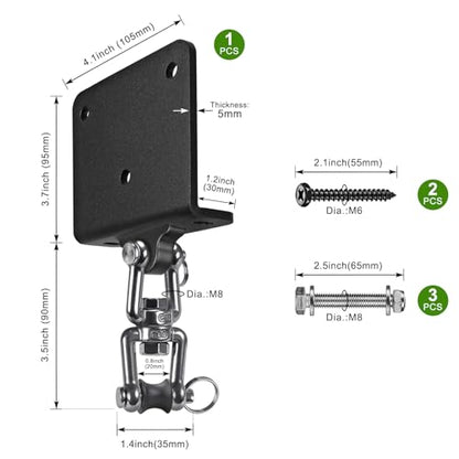 Kipika Heavy Bag Hanger Wall Mount Punching, Rotatable Heavy Duty Boxing Bag Bracket for Home Gym Indoor, Adjustable Length for Kickboxing Bag, Muay Thai Bag,Speed Bag - color: 360° Swivel beam hanger