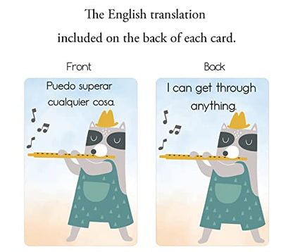 Bilingual Positive Affirmation Cards for Kids | Spanish and English Motivational Deck | 30 Empowering Cards for Students | Mindfulness, Self-Esteem, Relaxation, and More - style: kids