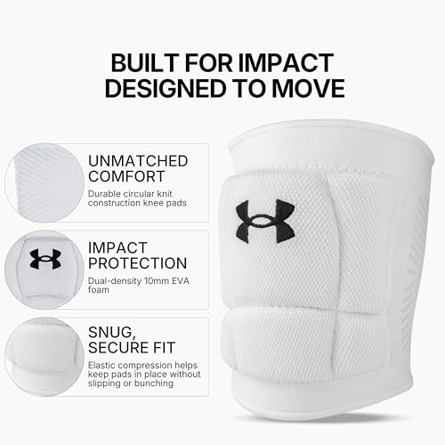Under Armour Volleyball Knee Pads, Set of 2 - color: White, size: Adult- Large