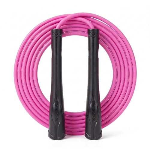YUEDONG Women's Silent Jump Rope, Adjustable PVC Rope for Apartment Fitness | Whisper-quiet rotation, adjustable tangle-free PVC rope, ergonomic grip, carry pouch, for apartment cardio and home workouts - color: BLACK