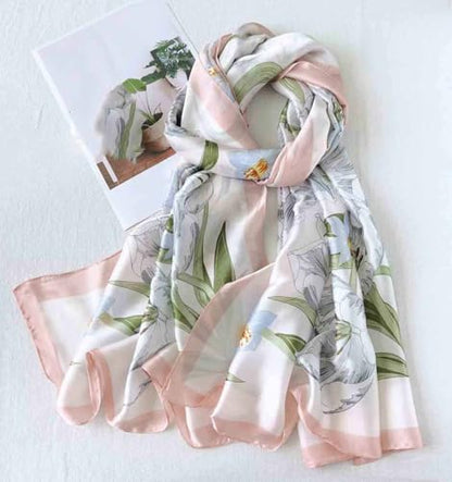 Xyueanlo Scarfs for Women Lightweight Scarves Fashion Print Floral Pattern Head Scarf Wraps Shawls - color: Pink