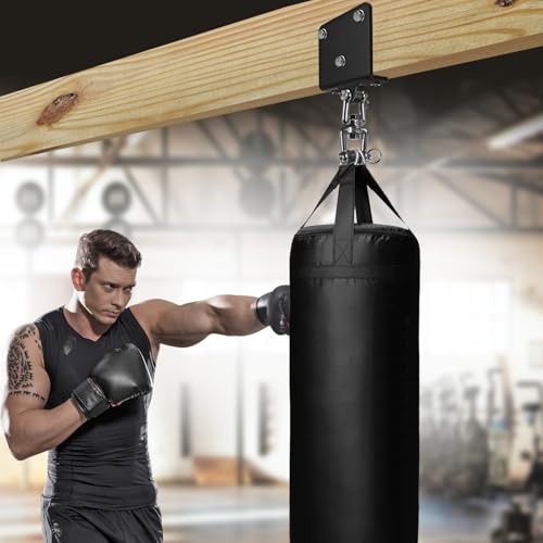 Kipika Heavy Bag Hanger Wall Mount Punching, Rotatable Heavy Duty Boxing Bag Bracket for Home Gym Indoor, Adjustable Length for Kickboxing Bag, Muay Thai Bag,Speed Bag - color: 360° Swivel beam hanger