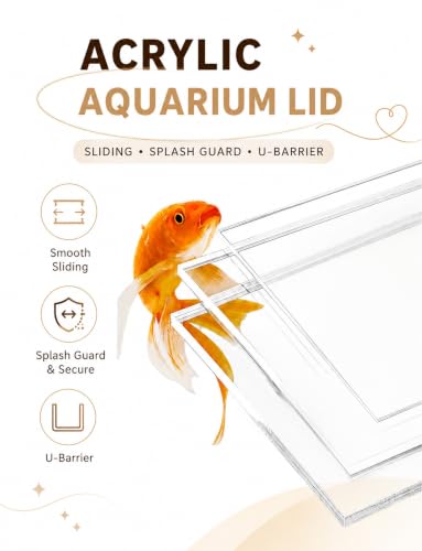 Snug-Fit Acrylic Aquarium Lid, Anti-Escape Splash Guard with Vent Holes, Cat-Resistant Cover with Sliding Feed Slot(5 mm,1.31x0.80 ft/40x24.4cm) - color: 5 mm, size: 1.31x0.80 ft/40x24.4cm