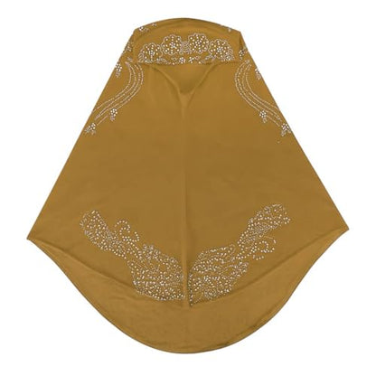 SIQITECHNO Elegant Hijab for Women Muslim Turban Scarf Islamic Headscarf Muslimah Turban Arabian Headwear Eid Scarf Shawl - color: Camel Color