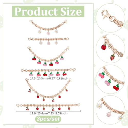 UNICRAFTALE Purse Chain Strap Replacement 8 Inch Short Chain Straps Enamel Charm Bag Handle with Buckle Extender - color: Gold/Red/Pink/White