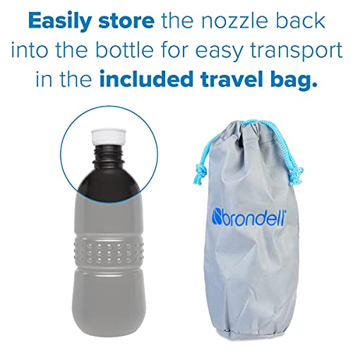 Brondell GoSpa Travel Bidet GS-70 – Portable Peri Bottle for Postpartum & Perineal Care, 400ml Handheld Bidet with Angled Nozzle, Collapsible Design, Nozzle Storage & Travel Bag, Midnight - color: Midnight