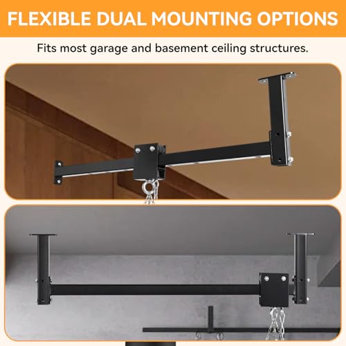 Heavy Bag Hanger Wall Ceiling Mount with Roller System, 300 LB Capacity Adjustable Punching Bag Hanger, Sliding Bracket for Boxing, Kickboxing, MMA Training