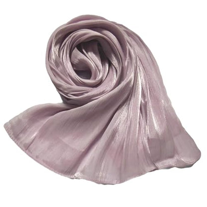 Women Premium Hijab Head Scarf Lightweight Shimmer Scarves Crepe Wedding Shawls and Wraps for Evening Dresses Shiny - color: Pi-purple 10#