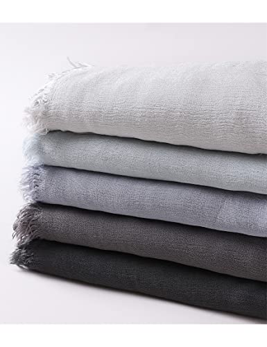 Txameru Hijab Scarf for Women - Muslim Rayon Crinkle With Fringe Edge - color: Smokey Gray
