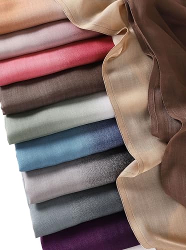 Modal Feel Hijab Scarf for Women, Lightweight Ombre Dual Color - color: 10#blackpurple