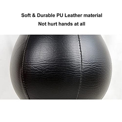 Boxing Speedbag Swivel Set with Black Leather Punching Ball & Pump - Professional MMA Speed Ball Boxing Punching Bag Muay Thai Exercise Equipment Kit