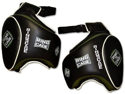 Deluxe Muay Thai Thigh Guard - color: Black/Marine Green