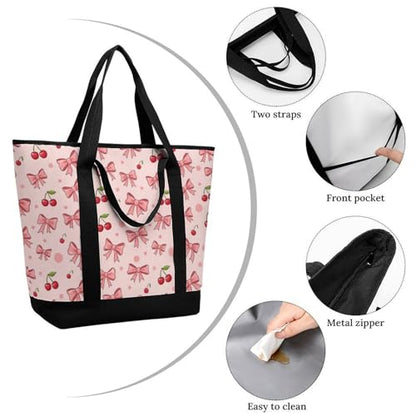 SWEET TANG Cooler Bag Insulated for Travel, Bow Cherry Pink Food Delivery Cooler Bag for Beach, Travel, Picnics - color: Pattern 83
