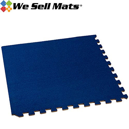 We Sell Mats 3/8 Inch Thick Interlocking Foam Carpet Tiles Durable Carpet Squares Anti Fatigue Support for Home Office or Classroom Use - color: Medium Blue, style: 24 Square Feet (6 Tiles)