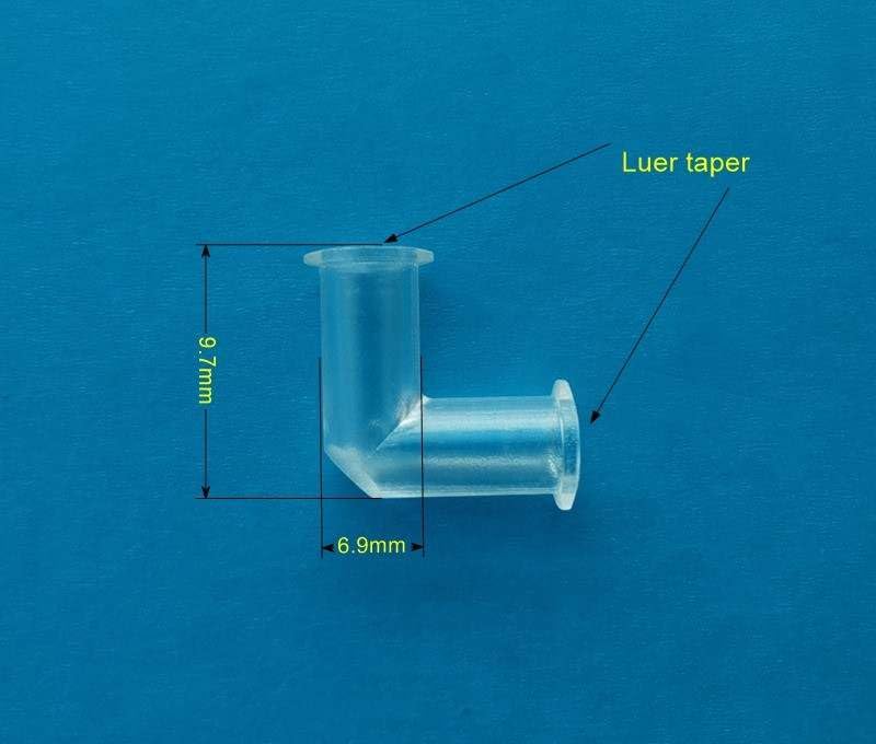 10-Piece L-Shaped Plastic Elbows – 90-Degree Hose Fittings and Tubing Connectors, Right-Angle Syringe Adapter for Luer Lock Tips, Plastic Tube Connector
