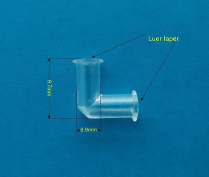 10-Piece L-Shaped Plastic Elbows – 90-Degree Hose Fittings and Tubing Connectors, Right-Angle Syringe Adapter for Luer Lock Tips, Plastic Tube Connector