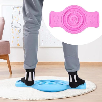 Menolana Balance Board Labyrinth disks Sensory Training Anti Slip Pedals Utility Wobble Stability Board Strength Skiing Kids - color: Pink