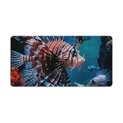 Large Size Gaming Mouse Pad Fish in Fish Tank Desk Mat Non-Slip Base Waterproof Desktop Writing Pad for Office Home - color: Fish in Fish Tank, size: 30x60cm