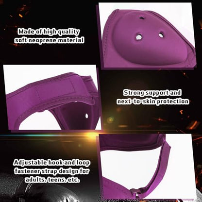 Jerify 2 Pcs Wrestling Headgear for Kids Youth Soft Grappling Headgear Wrestling Adjustable Ear Guard Protective(Dark Red) - color: purple