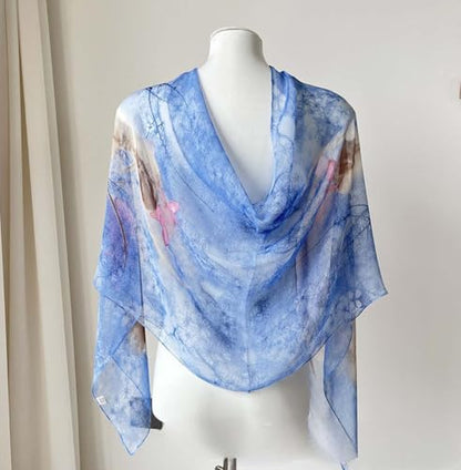 Xyueanlo Fashion Scarves for Women Lightweight Elegant Scarf Sunscreen Wraps Shawls - color: Blue