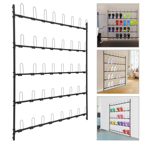Boxing Glove Storage Rack, 5 Tier Metal Wall-Mounted Boxing Glove Dryer Holds, for Kickboxing, Muay Thai,MMA Training, Gym Home Boxing Training Room Shopping Center, Holds 20 Pairs