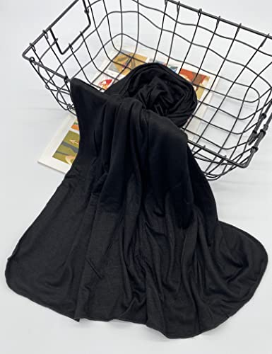 Txmout Premium Jersey Hijabs for Women - Cotton Muslim Scarfs - color: Black
