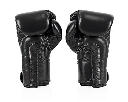 Fairtex BGV6 Angular Boxing Gloves, Locked Thumb Muay Thai MMA Kickboxing | Premium synthetic body with triple-layer foam padding. Joint protection and firm wrist support safeguard hands on heavy bags - color: Black, size: 14oz