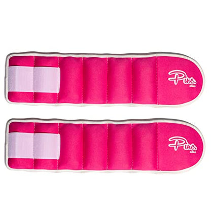 Ankle Weights Set - 0.5lb, 1lb, 2lbs, 3lbs, 4lbs, 5lbs, 8lbs and Adjustable Sets - for Women, Men and Kids - color: Pink, style: 2lbs each (4lbs pair)