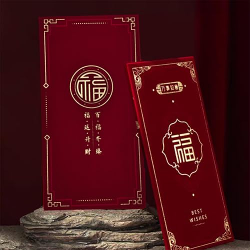 Red Envelopes,20pcs Lucky Money Envelopes New Year Envelop Cash Card Gift Envelop Velvet Hong Bao for Spring Festival Wedding Birthday Party