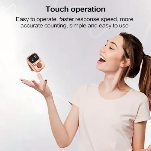Counter Clicker Portable Hand Finger Counting Clicker | Smart for Family Friends Home Young People Elderly Office Daily Wear - color: Gold