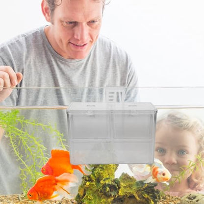 Fish Breeding Box with Hook and Suction Cup Aquarium Fry Incubator Isolation Hatchery for Tropical Fish for Spawning and Nursery