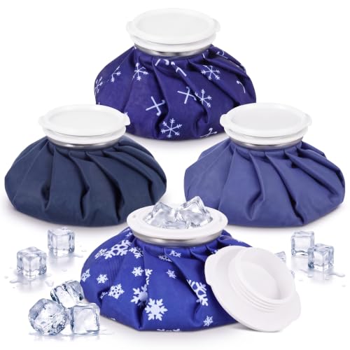 Honoson 4 Pack Reusable Ice Pack for Injuries, Ice Bags Hot Water Bag for Hot & Cold Pain Relief No-Leak Elastic Breathable for Muscle, Joint Pain Swelling, Sports & Home Use(Snowflakes Style) - style: Snowflakes Style
